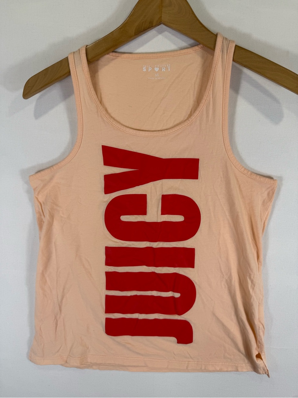 Juicy Couture Peach Tank with Red Vertical Logo